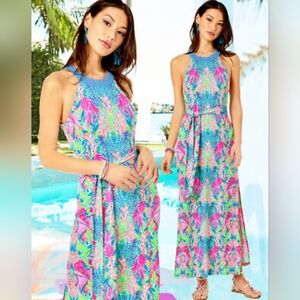 NWT Lilly Pulitzer Monterrey maxi dress  multi reflections engineer medium